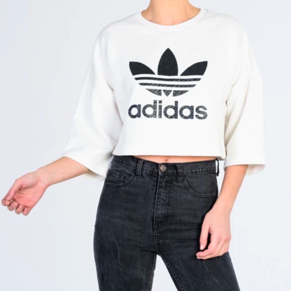 Adidas Women's White Crop Top